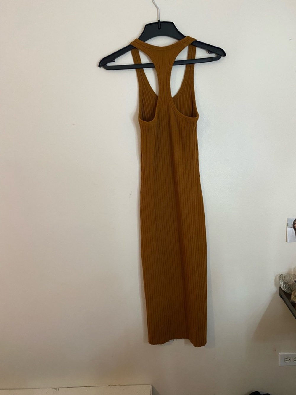 Vince Ribbed Racerback Maxi Dress - Rust Brown XS cotton blend - Picture 5 of 9